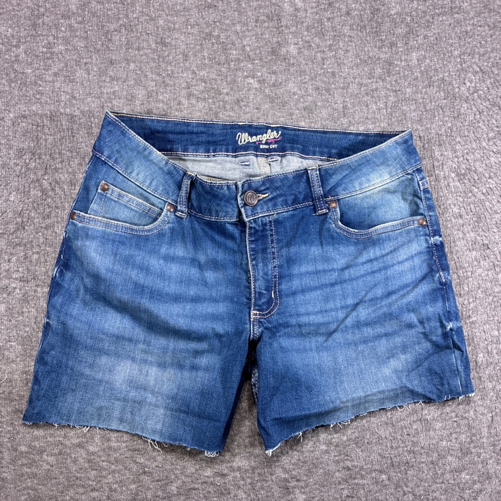 Wrangler Denim Shorts Womens‎ 13 Blue Cut Off Raw Hem 1009MWZPV Retro Western